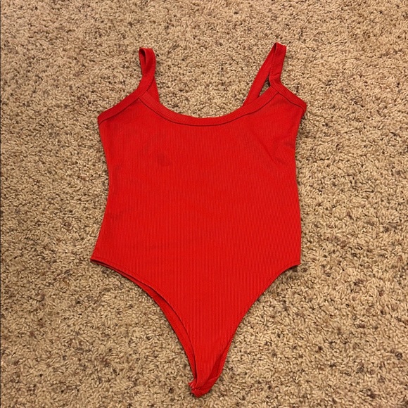 Red Ribbed Bodysuit - Picture 1 of 1
